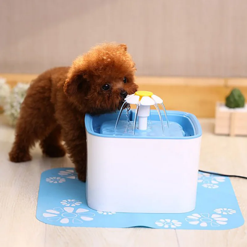 Автоматическая кошка фонтан с питьевой водой 3-ступенчатый фильтрации(обновленная) куб цветок Стиль 2.5L для собачьего питья чашечный питатель кота собаки