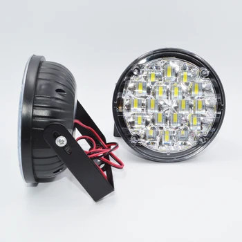 

Super Bright 12V 18 LED Car head Front Round Fog Tail light Off-road Lamps parking Lamp Daytime Running Lights