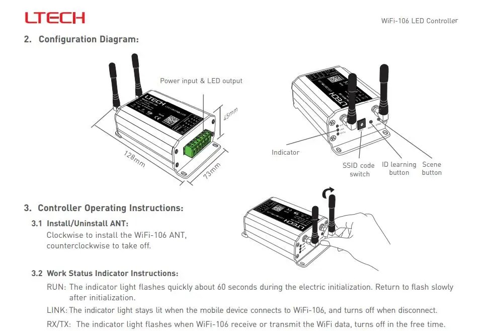 WiFi-106 + F12 пульт дистанционного управления светодиодный освещение контроллер Wi-Fi с тусклый, CT регулировки, RGB и RGBW изменение 4 в 1, плюс 12