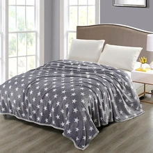 Белое дизайнерское комфортное элегантное фланелевое одеяло с рисунком звезды, мягкое дышащее покрывало кораллового цвета, покрывало на кровать размером 200x230 см