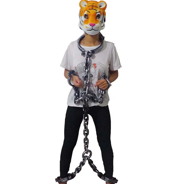 Halloween Body Chain Plastic Handcuffs Fetters Shackle Terror Night
