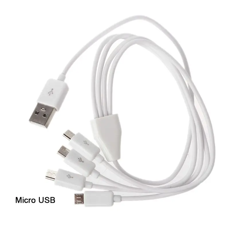 Портативный USB 2,0 type A Male To 4 Micro USB сплиттер папа-папа Y зарядный кабель для samsung Xiaomi Мобильный телефон внешний аккумулятор для планшета