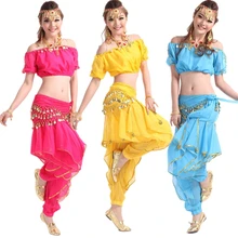 Фирменная Новинка, дешевая одежда для танца живота, практичная одежда для женщин, комплект со штанами, индийское платье, распродажа, 12 цветов