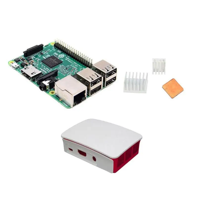 

for Raspberry Pi 3 Model B+ABS Case+2pcs Aluminum+1pc Copper Heatsinks Kit Set for Raspberry Pi Starter Kit