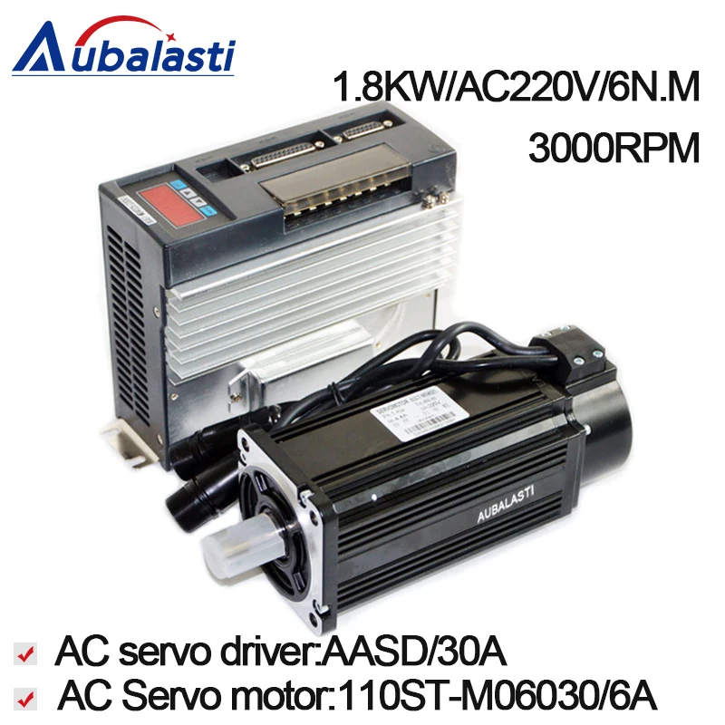 

Servo Motor Driver 1800W AC Servo Motor 110ST-M06030+AC Servo Motor Driver AC220V AASD 30A For CNC Engraver and Cutting Machine