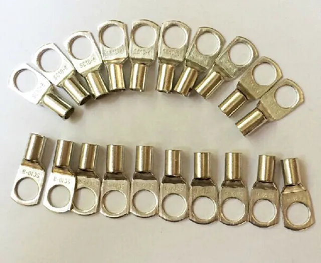 BESTYASH 6 Stück Kupfer Kabelschuhe - Offene Ringkabelschuhe Für Batterieanschlüsse
