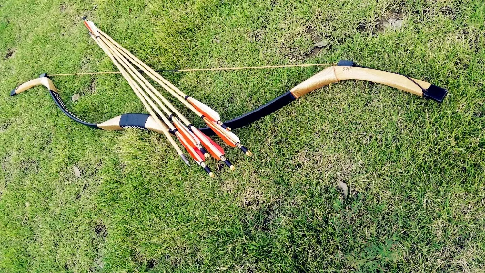 50Lb Archery Traditional Recurve Bow Handmade Mongolian Longbow Target /& Hunting