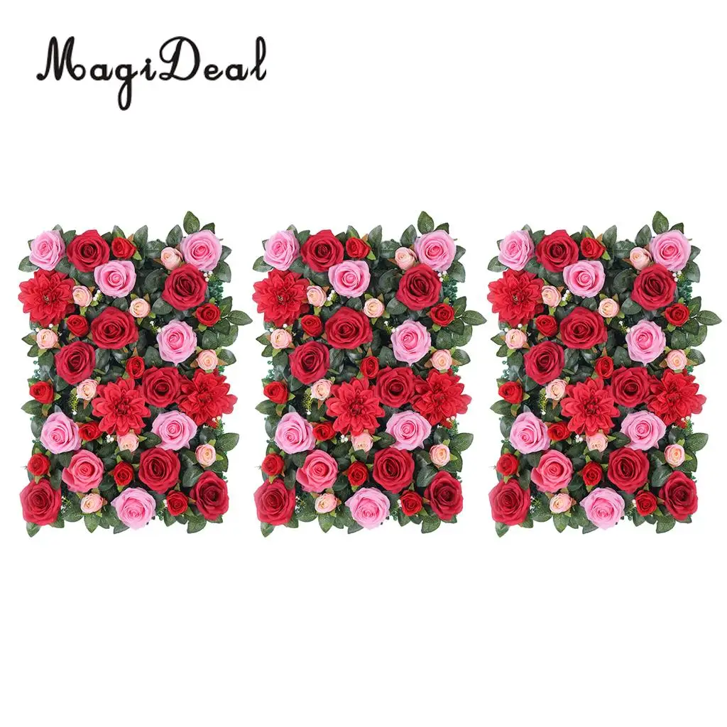 Buy MagiDeal 3Pcs Romantic Artificial Flower Wall
