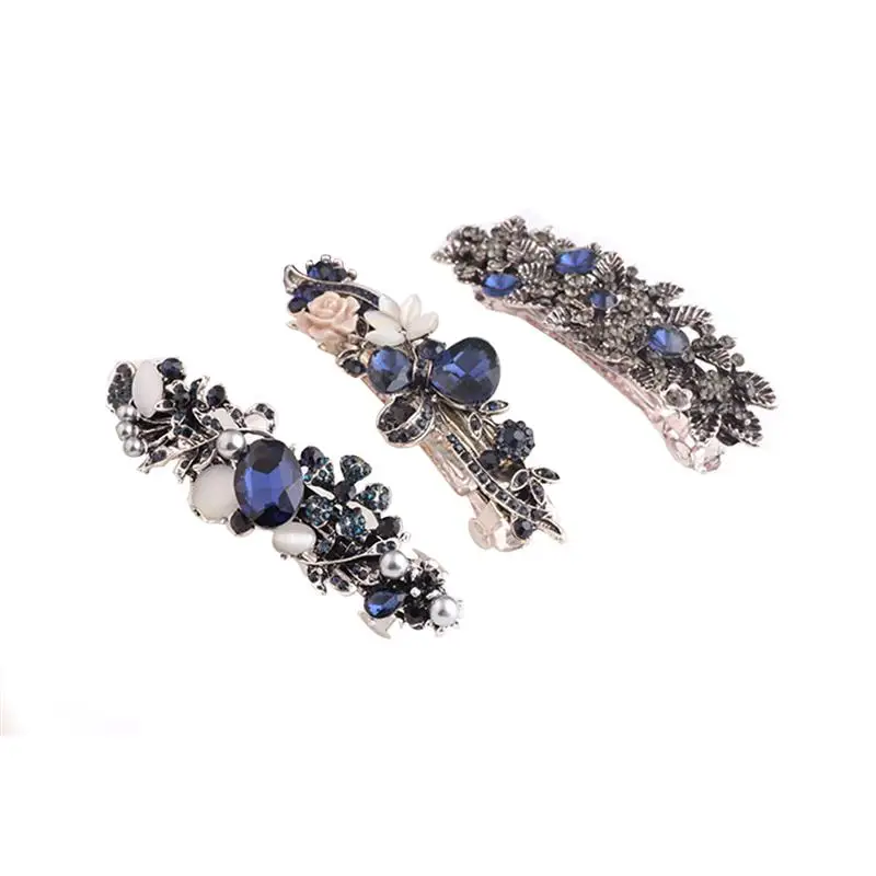 3PCS Crystal Rhinestones Barrettes Bridal Fashion Jewelry Accessory