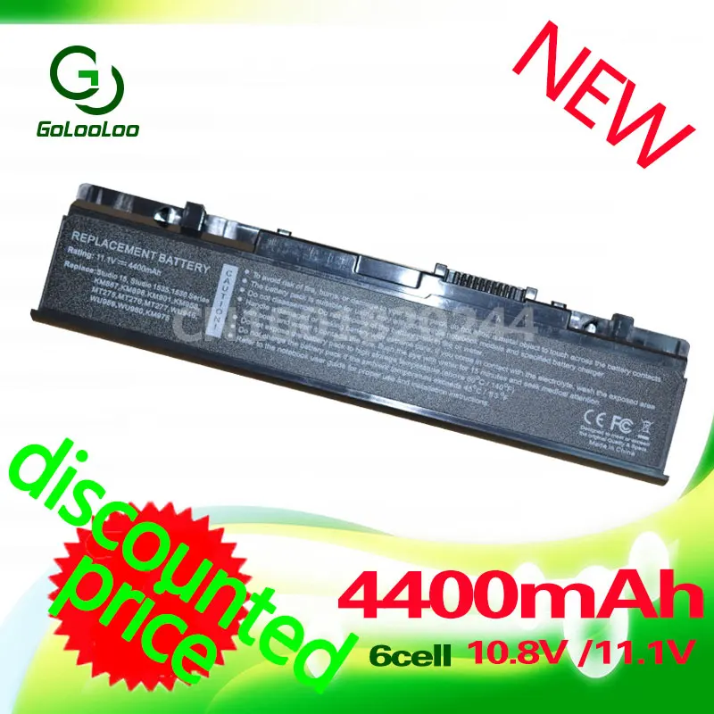 Golooloo 4400 мА/ч Батарея 312-0701 312-0702 A2990667 KM958 WU946 KM965 MT264 для Dell Studio 1536 1537 1555 1557 1558 PP33L PP39L |