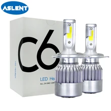  Aslent C6 Car Headlight H7 LED H4 Bulb H1 H3 H11 HB3 9005 HB4 9006 9004 9007 72W 8000lm Fog Lights Auto Headlamp Lamps 12v 24v