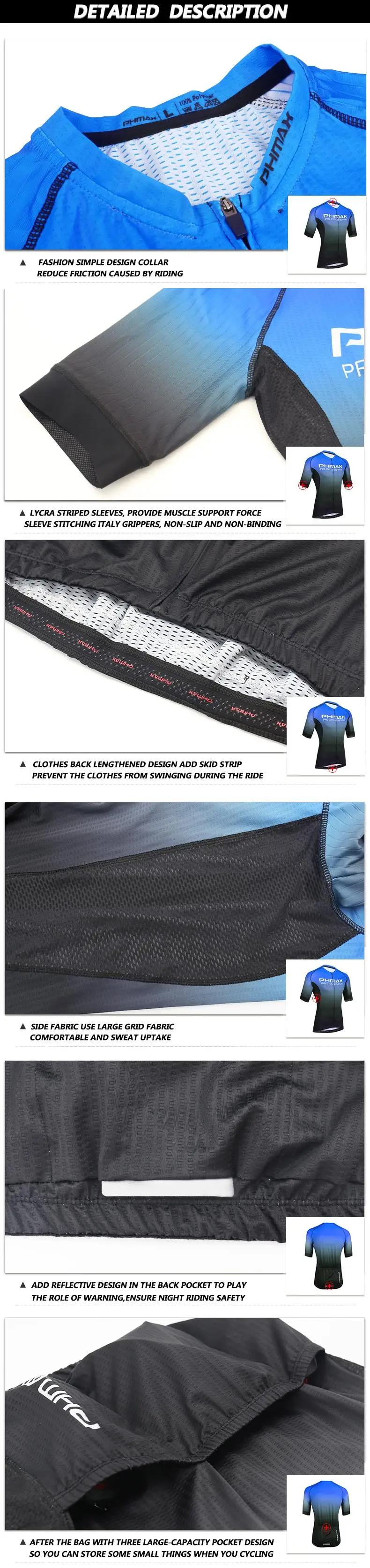 Phmax pro ciclismo roupas dos homens conjunto