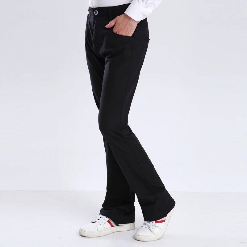 Men's Flax Pants Spring Autumn Men Cotton Flared Fare Trousers Mens Bell Bottom Pantalon Homme Black White Khaki Yellow | Мужская
