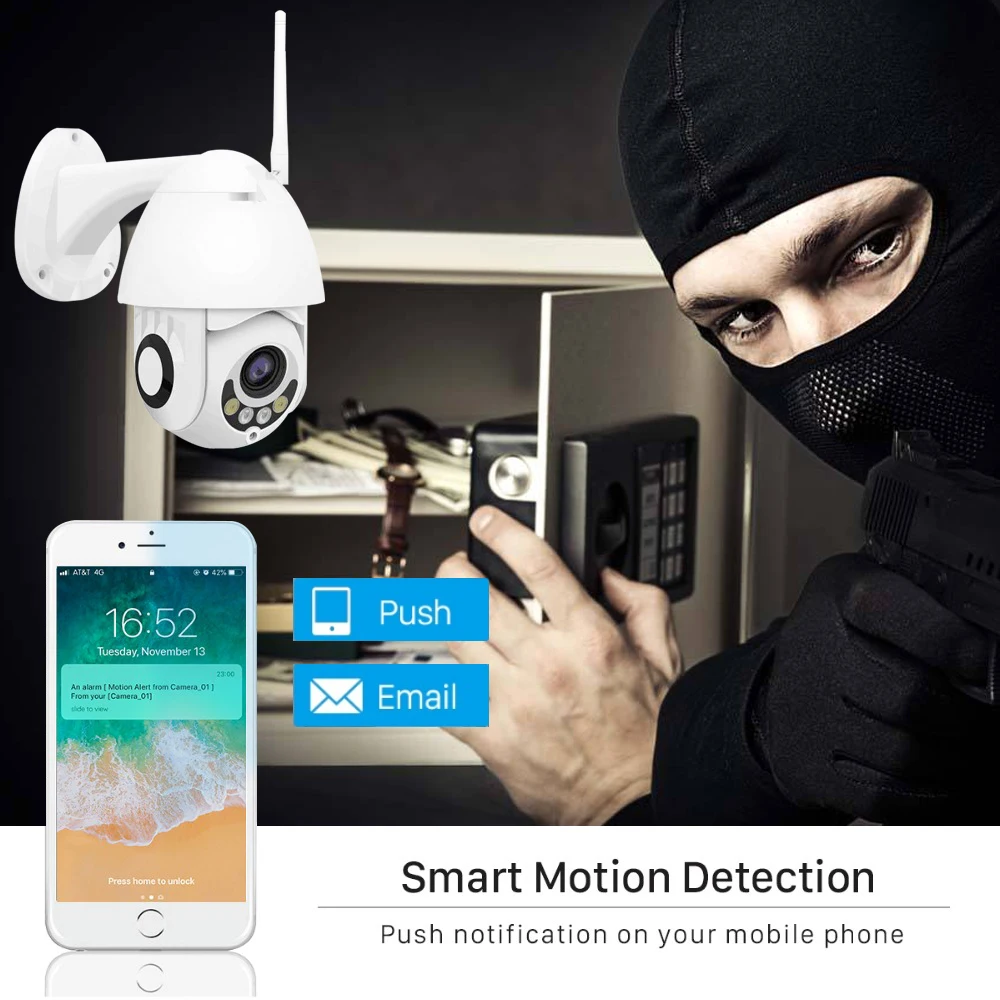 1080P IP PTZ камера купольная WiFi Водонепроницаемая IR Onvif наружного наблюдения CCTV
