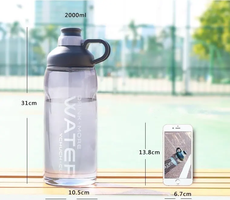 2000 мл BPA бесплатно пластиковая Спортивная бутылка для воды, бутылка для напитков, мои бутылки для воды, посуда для напитков, портативная Спортивная бутылка для воды