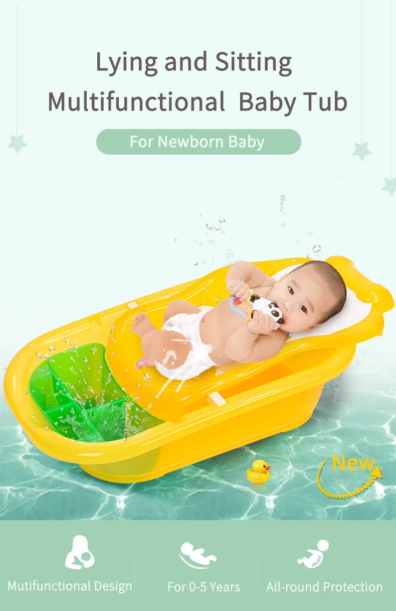 BN детская ванночка для новорожденных, может лежать, большие принадлежности, универсальная многофункциональная ванна без бисфенола