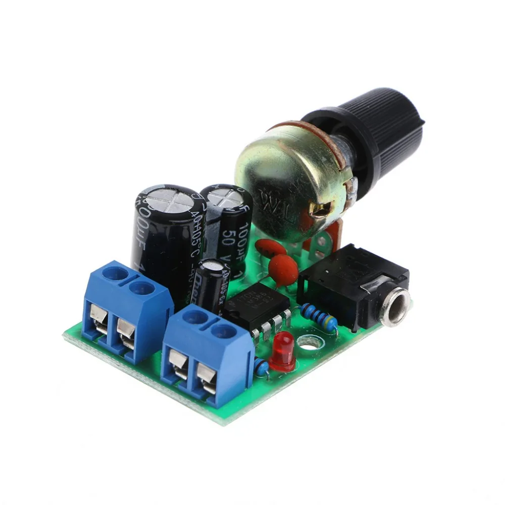 

LM386 Mini Audio Power Amplifier Board DC 3V~12V 5V Module Adjustable Volume