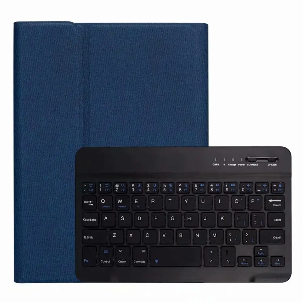 Чехол для iPad Mini 5 ультра тонкий Съемный беспроводной Bluetooth клавиатура с ручкой Слот чехол для iPad Mini 1 2 3 4 5 - Цвет: Blue