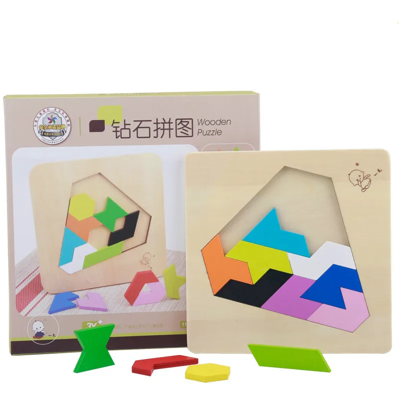 

Wooden puzzle toys with color and shape recognition