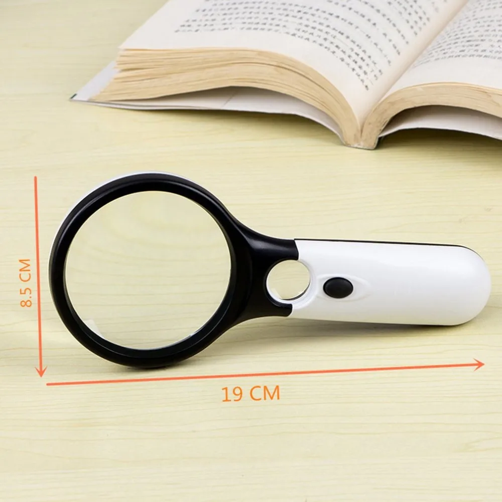 LED Double Lens Magnifier 6902ab Acrylic Magnifying Glass Lens For Jeweler Coins Stamps 190*85*30mm Magnifier