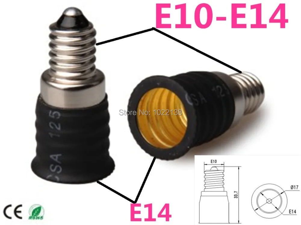 20 штук E10 к E14 LED гнездо винт гнездо адаптера лампы базы держатель e10-e14 конвертер люстра Extender База Бесплатная доставка