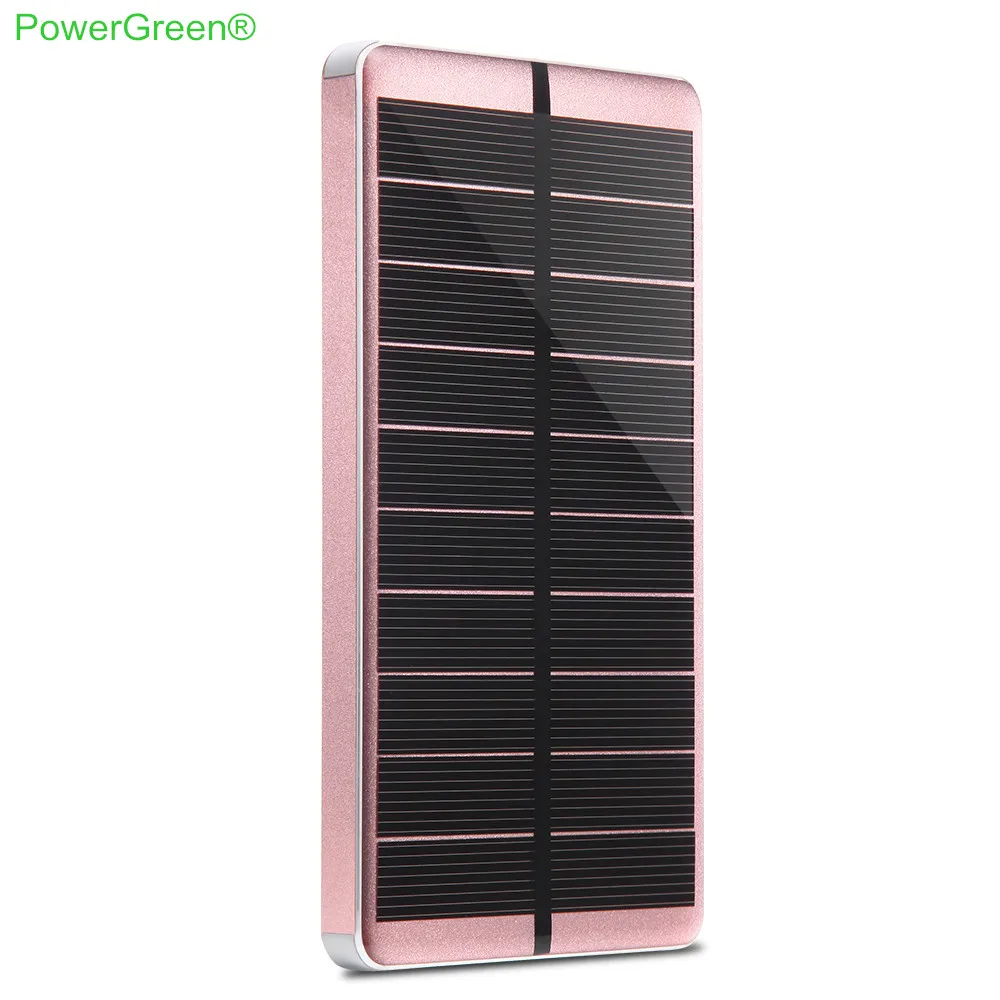 

PowerGreen Backup Power 5V 2A Solar Charger 10000mAh Solar Battery Pack Power Bank Mini Solar Panel with Flashlight Design