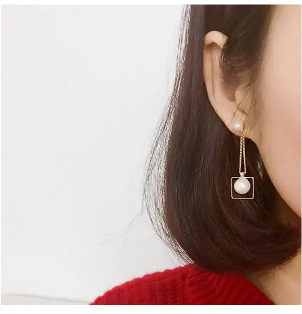 

New Temperament Tassel Long Five-pointed Star Earrings Fashion Wild Simple Stars Pearl Earrings With Accessories