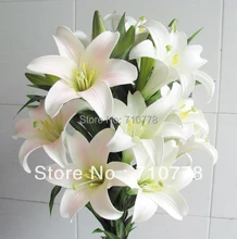 Artificial Real Looking Flowers And Get Free Shipping On 5pcs 1pc 3flower 2buds Real Touch High Artificial Lily Pvc Flowers Fake Home