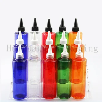

30pcs 250ml pointed mouth top cap plastic clear orange green blue bottle containers,empty plastic bottles Shower Gel bottle