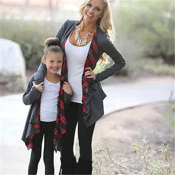 

Autumn Long Sleeve Family Outfits Clothing Mother Daughter Cardigan Sweater Outwear Jacket Fasion