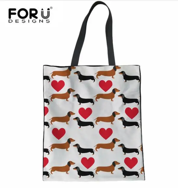 FORUDESIGNS/Женская Студенческая хлопковая льняная модная сумка через плечо, сумка, одежда для собак, Эко Шоппинг, большая емкость, тряпичная сумочка