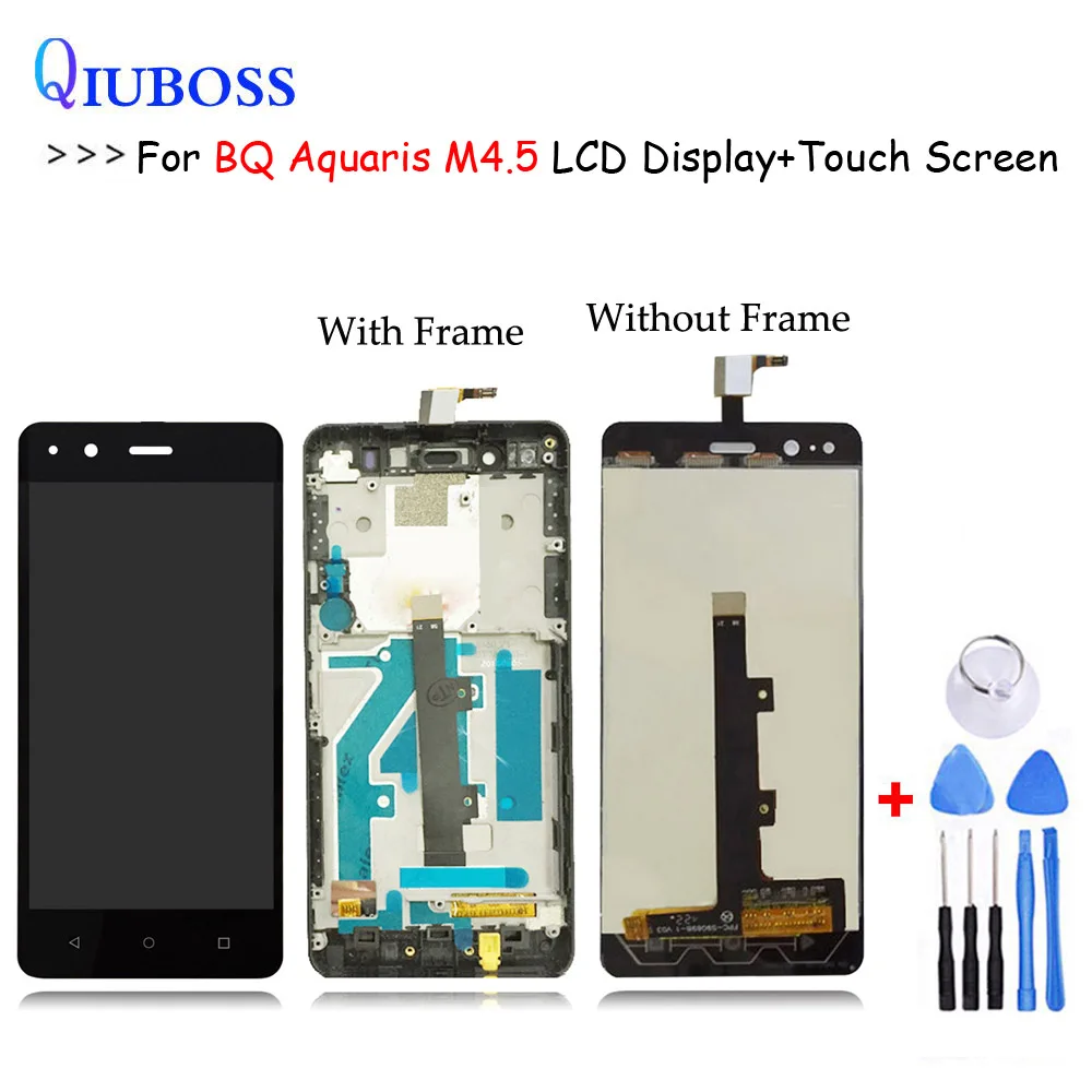 Черный/белый для BQ Aquaris M4.5 ЖК-дисплей + фотография с рамкой LCD | Мобильные телефоны