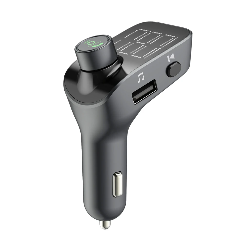 

1PCS 5.0 FM transmitter / MP3 player / hands-free answering phone, insert memory card to play music, 12V 24V