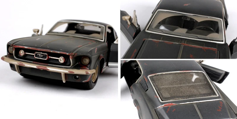 1/24 1967 Ford Mustang GT черная литая под давлением модель автомобиля игрушечная машинка Игрушки для мальчиков детские подарки коллекции дисплеев