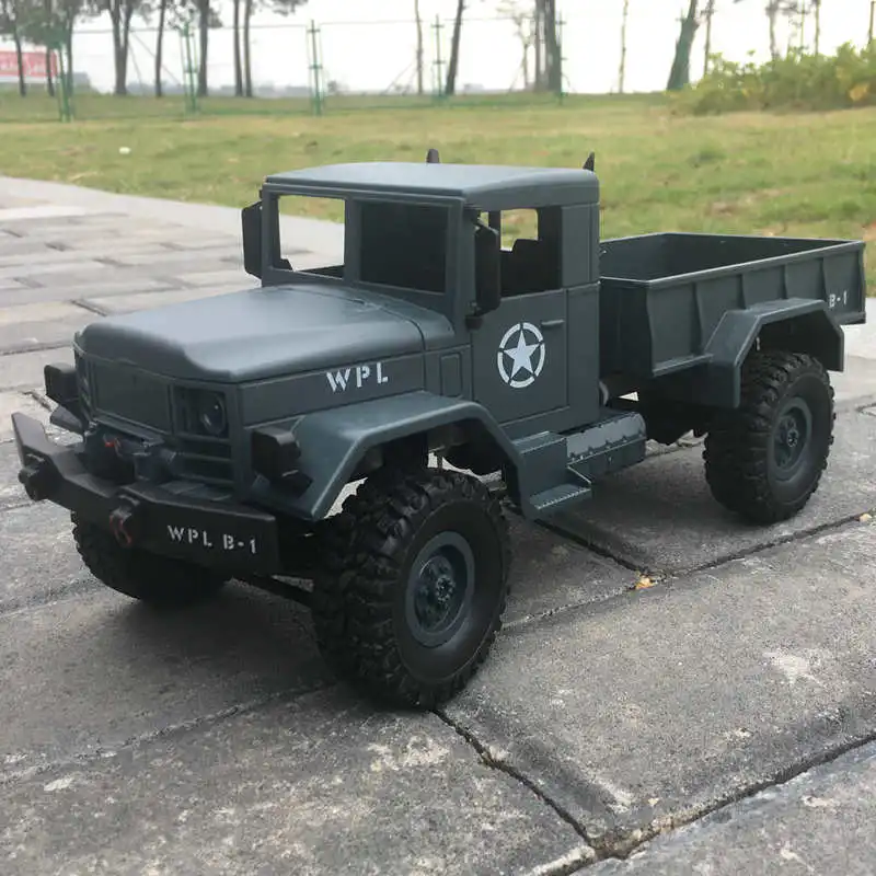 

RC RTR 1/16 military truck off-road remote control 2.4G vintage crawler car with LED headlights