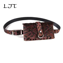 LJT высокого качества Талия пакеты Для женщин искусственного меха поясная сумка Leopard Пояс Сумка поясная небольшой телефон Чехол Сумки