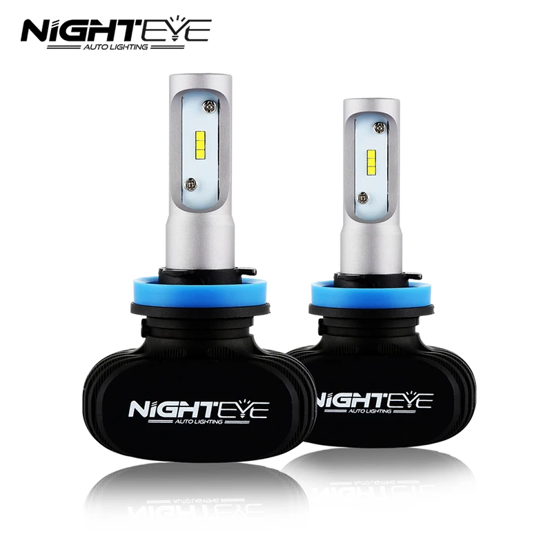Nighteye h11 h8 led 자동차 헤드 라이트 변환 키트 안개 램프 전구 50 w 세트 8000lm 6500 k DC9