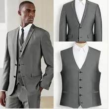 Серый Блейзер новинка года, смокинги для жениха, мужские костюмы, приталенный смокинг, джинсовая куртка для свадьбы, выпускного, мужской костюм из 3 предметов, на заказ