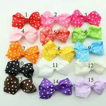 Горошек Grosgrain ленты Hairbows, девочек Женские аксессуары для волос с зажимом, бутик волосы луки заколки