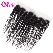 Mifil волосы малазийские кудрявые вьющиеся волосы закрытие 13*4 Кружева фронталы Человеческие волосы remy закрытие с детскими волосами натуральный цвет