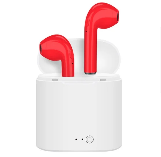 I7s tws Bluetooth наушники TWS беспроводные гарнитуры стерео наушники-вкладыши с зарядным устройством для ios и Android - Цвет: red