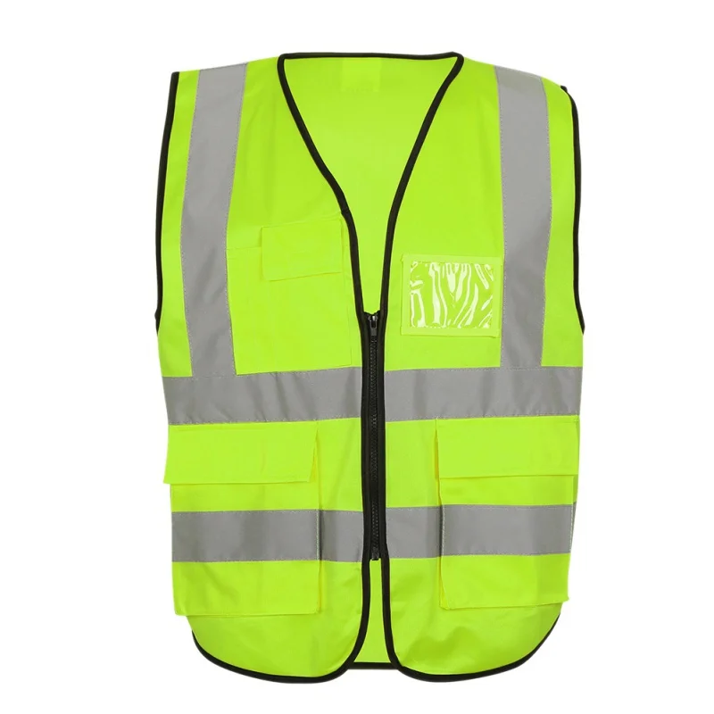 Мужской летний светоотражающий жилет с несколькими карманами, безопасный жилет для велоспорта, светоотражающий жилет без рукавов для спорта - Цвет: Хаки