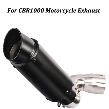 Motorcycle Exhaust Muffler Modified With Middle Connection Stainless steel Link Pipe Slip on For CBR1000 Moto Escape