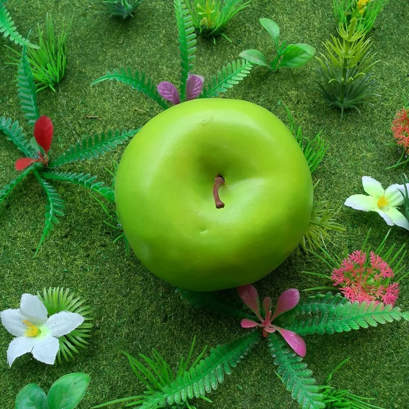110 г искусственные фрукты из пенополистирола, имитация пластика, яблоко, банан, груша, манго, лимон, персик, апельсин, украшение для дома и сада - Цвет: Green Apple