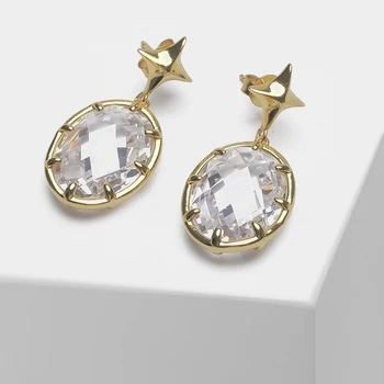 

Amorita boutique 925 Cross star awn oval pendant design stylish elegant drop earrings