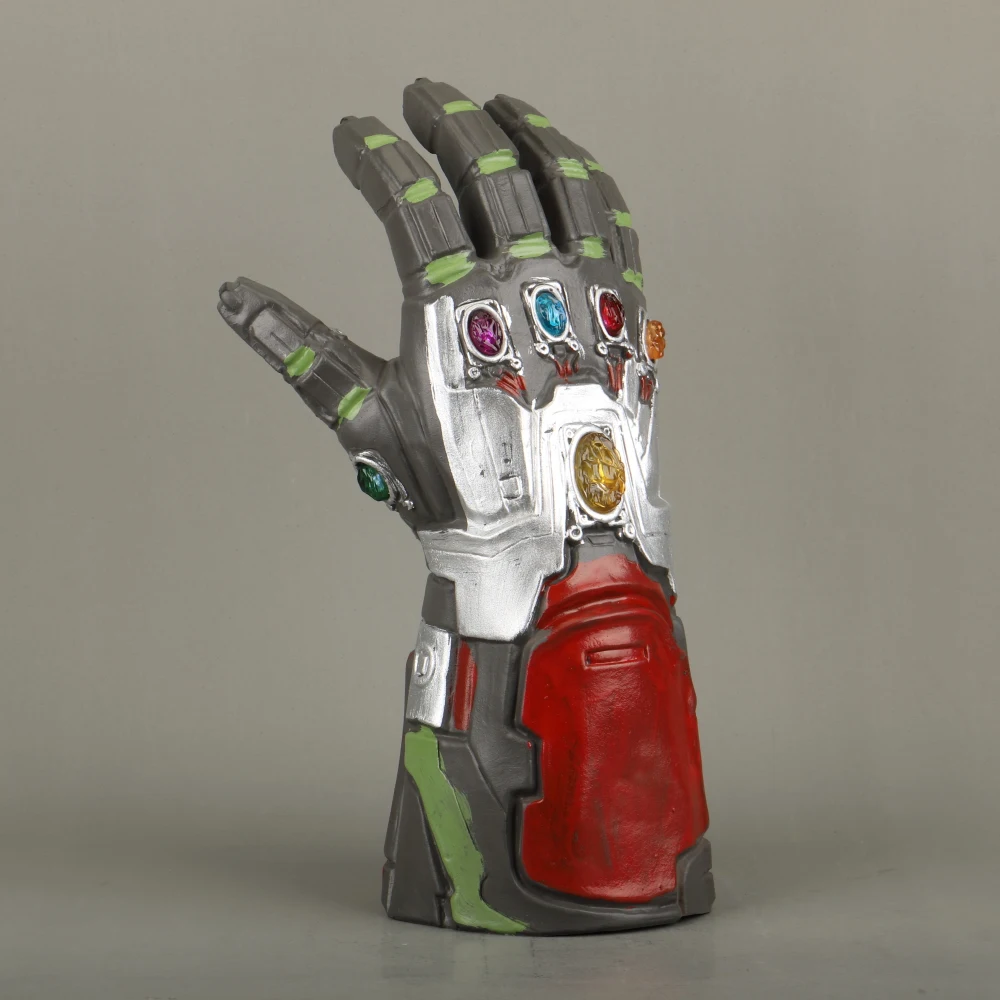Мстители 4 эндигра Железный человек Бесконечность гаунтлет светодиодный свет Косплей рука танос латексные перчатки руки Marvel супергерой