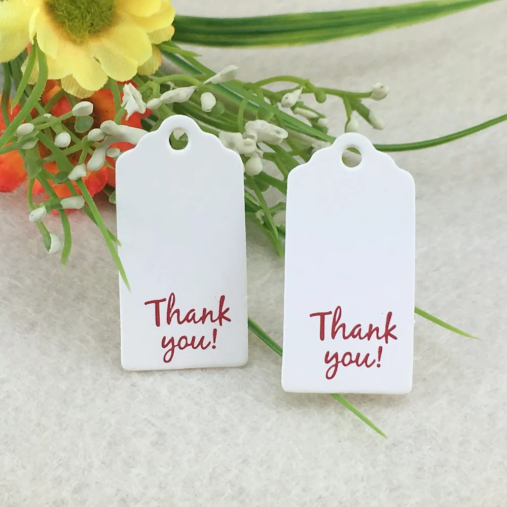 

4x2cm Diy cute small kraft/white thank you paper gift tags jewelry /wedding products price tag 100 pcs