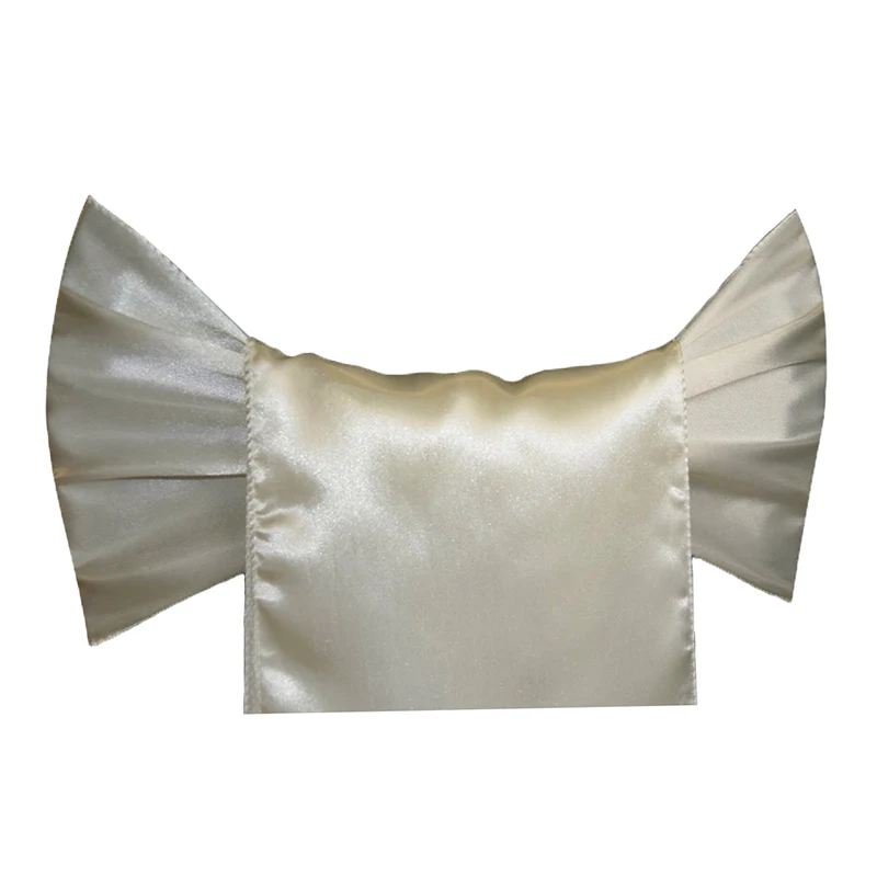 Высокое качество красный атласный стул пояса галстук для свадебных мероприятий Банкетный хот украшение для стула атласная бабочка украшение на стул - Цвет: Ivory