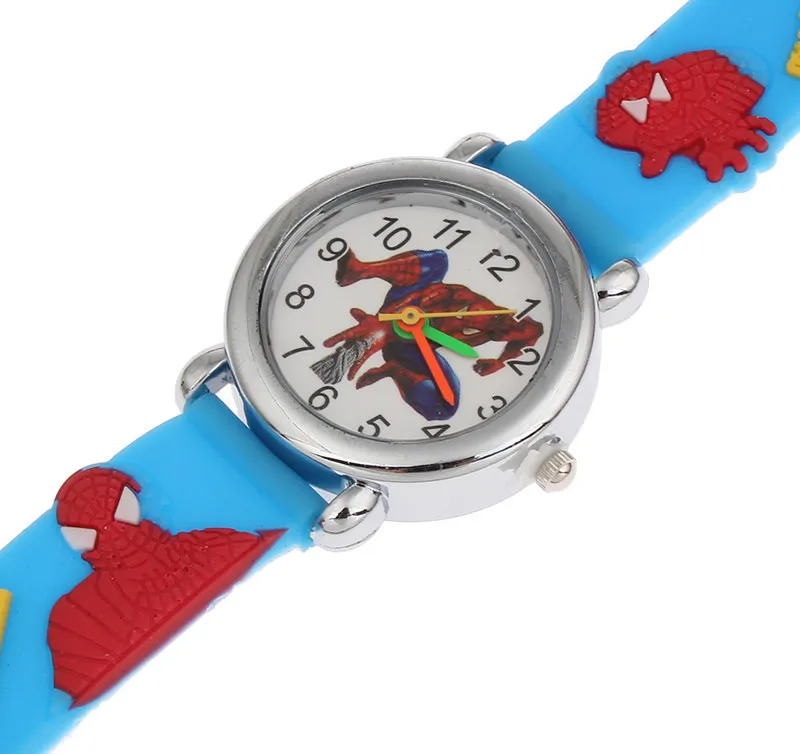 Горячая Распродажа, часы с человеком-пауком, Детские Мультяшные часы, Детские крутые кварцевые часы с 3D резиновым ремешком, часы в подарок, Relojes Relogio