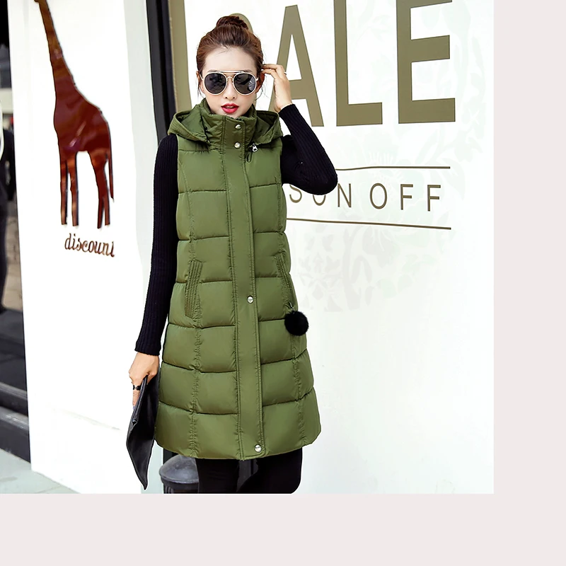 Veste Taille Le Vers La Femmes Bas Capuchon L Sans D'hiver Plus Chaud Marque Long Gilet Manches 6xl Coton À Negash Femelle fwq17wzR
